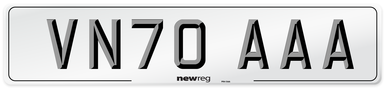 VN70 AAA Number Plate from New Reg